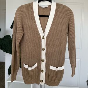 LOFT Girlfriend Ribbed Cardigan Sweater